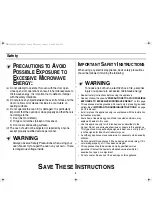 Предварительный просмотр 2 страницы Samsung MW1050 Owner'S Manual