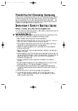 Preview for 4 page of Samsung MW6886W Owner'S Instructions Manual