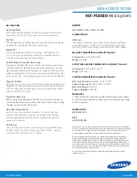Preview for 2 page of Samsung MX-FS8000 Quick Manual