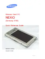 Samsung NEXiO S160 Quick Reference Manual preview