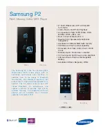 Preview for 1 page of Samsung P2 Brochure & Specs