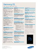 Preview for 4 page of Samsung P2 Brochure & Specs