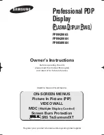 Samsung PANTALLA PDP PROFESSIONAL PPM42M6H Owner'S Instructions Manual preview