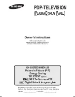 Samsung PDP-TELEVISION Owner'S Instructions Manual preview