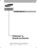 Samsung PL-42Q91HDP Owner'S Instructions Manual preview