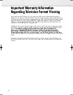 Preview for 2 page of Samsung PL-50D4H Owner'S Instructions Manual