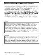 Preview for 2 page of Samsung PL-63P71FD Owner'S Instructions Manual