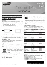 Preview for 1 page of Samsung PL51E450A1F User Manual