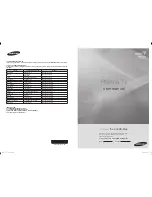 Preview for 1 page of Samsung PL63A750T1F User Manual