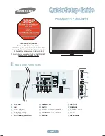 Preview for 1 page of Samsung PN50A650TF Quick Setup Manual