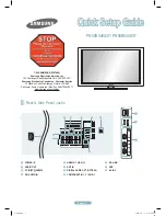 Предварительный просмотр 1 страницы Samsung PN50B530 - 50" Plasma TV Quick Setup Manual