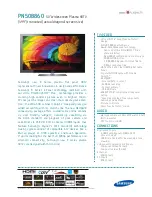 Предварительный просмотр 1 страницы Samsung PN50B860Y2FXZA Brochure