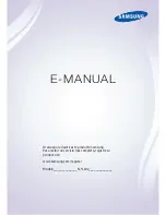 Preview for 1 page of Samsung PN51F8500AF (Spanish) E-Manual