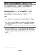 Preview for 2 page of Samsung PN5B540SF User Manual