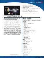 Preview for 1 page of Samsung PN60E6500 Product Highlights