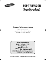 Samsung PS-42C6HD Owner'S Instructions Manual preview