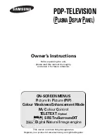 Samsung PS-42D7HD Owner'S Instructions Manual preview