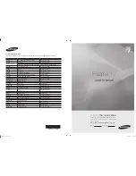 Preview for 1 page of Samsung PS50A766T1W User Manual