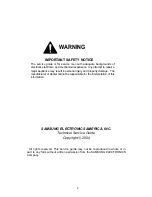 Preview for 2 page of Samsung RB2044SL Service Manual