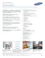 Preview for 2 page of Samsung RF267ABPN Specifications