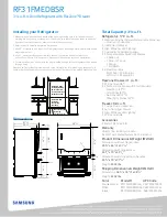 Предварительный просмотр 2 страницы Samsung RF31FMEDBSR Specifications