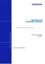 Preview for 1 page of Samsung RFV01U-D1A Installation Manual