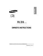 Preview for 1 page of Samsung RL39 Series Owner'S Instructions Manual
