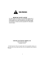 Preview for 2 page of Samsung RS2544 Service Manual