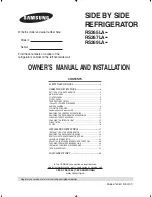 Preview for 1 page of Samsung RS265LA series Owner'S Manual And Installation