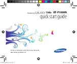 Samsung Samsung Galaxy Tab GT-P1000N Quick Start Manual preview