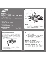 Preview for 1 page of Samsung SBH600 - Headset - Binaural Quick Start Manual