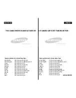 Предварительный просмотр 124 страницы Samsung SC- D354 Owner'S Instruction Manual