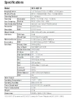 Samsung SCC-A2313 Specification Sheet preview
