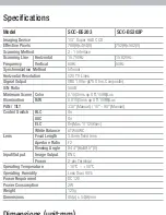 Samsung SCC-B5203P Specification Sheet preview