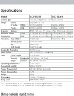 Samsung SCC-B5393 Specification Sheet preview