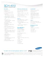 Preview for 1 page of Samsung SCH-r610 Series Product Specifications