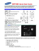 Preview for 1 page of Samsung SDP-860 Quick Start Manual