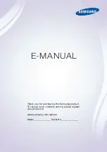 Preview for 1 page of Samsung SEK-2500U/ZA E-Manual