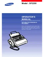 Preview for 1 page of Samsung SF2200 Operator'S Manual