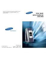 Предварительный просмотр 1 страницы Samsung SGH-E708 User Manual