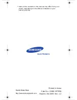 Предварительный просмотр 1 страницы Samsung SGH-E808 Manual