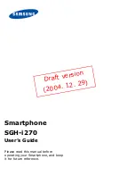 Предварительный просмотр 1 страницы Samsung SGH-i270 User Manual