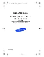 Preview for 1 page of Samsung SGH-p777 Series User Manual