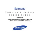 Samsung SGH-T401G Series User Manual preview