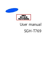 Предварительный просмотр 1 страницы Samsung SGH-T769 User Manual