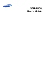 Preview for 2 page of Samsung SGH-Z600 User Manual