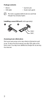 Предварительный просмотр 2 страницы Samsung SM-A135F/DSN Quick Start Manual