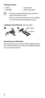 Предварительный просмотр 2 страницы Samsung SM-A336B/DSN Quick Start Manual