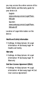 Preview for 3 page of Samsung SM-N915V Product Safety & Warranty Information