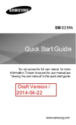 Предварительный просмотр 1 страницы Samsung SM-T255S Quick Start Manual